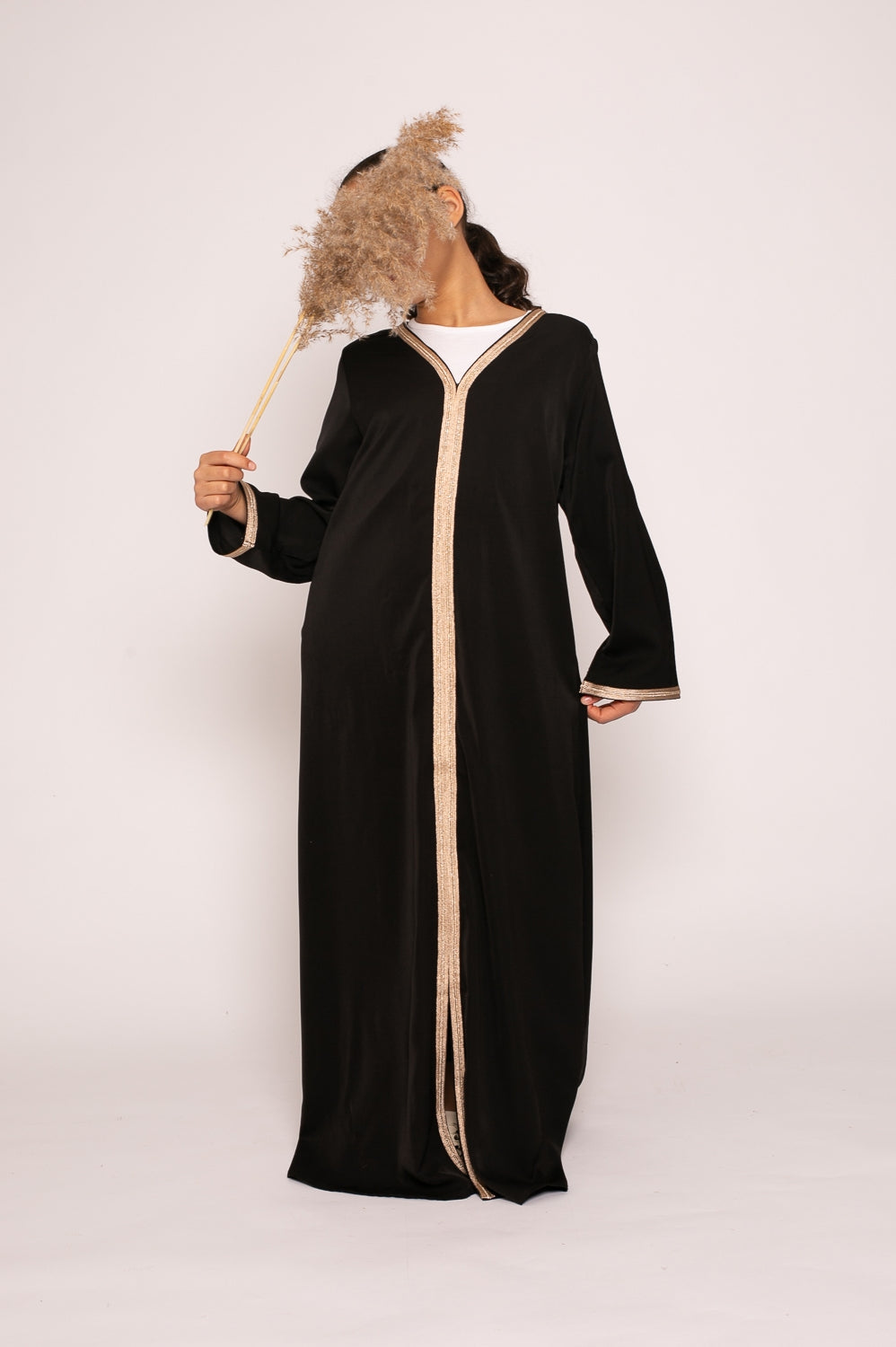 Robe caftan fille noir pour fête boutique moderne pas cher musulmane