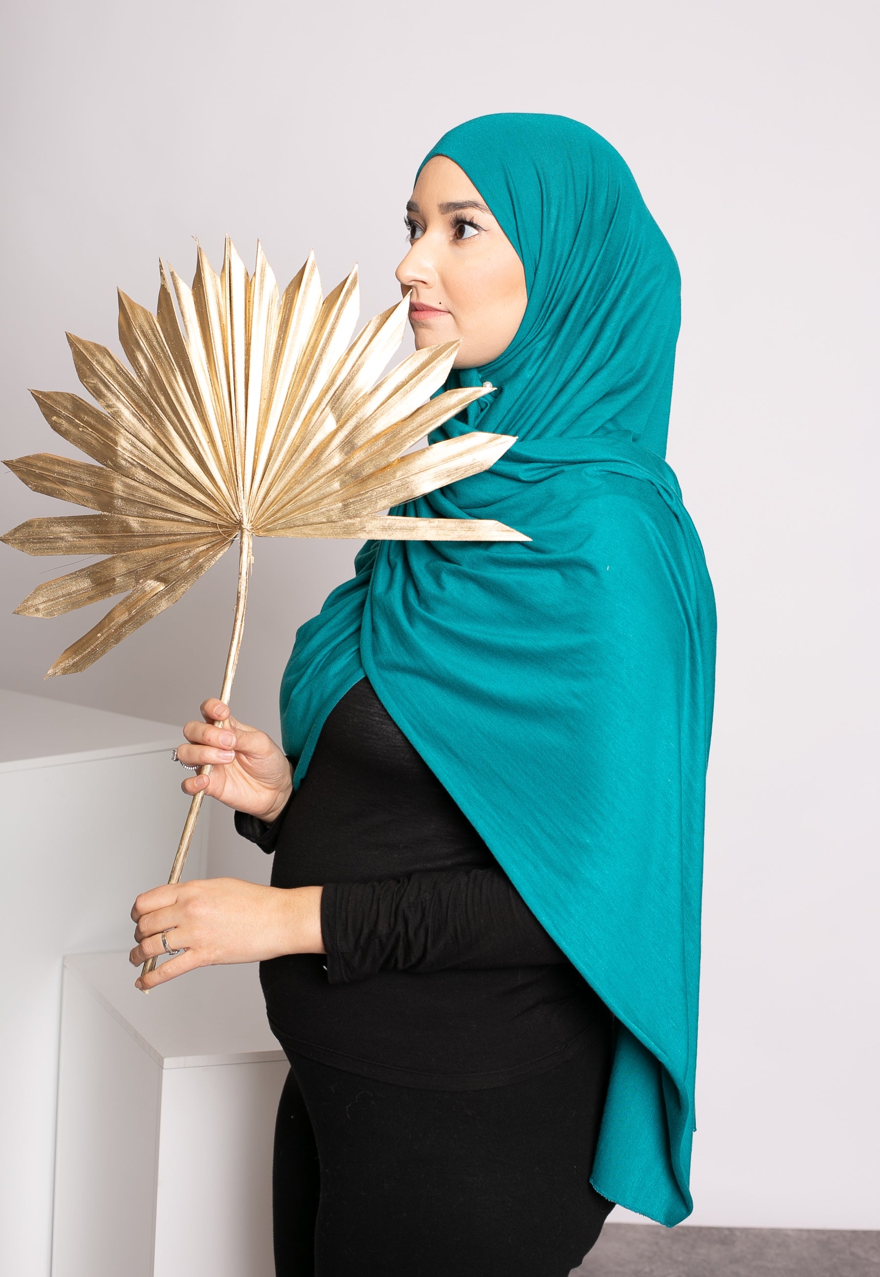 Hijab jersey soft vert émeraude
