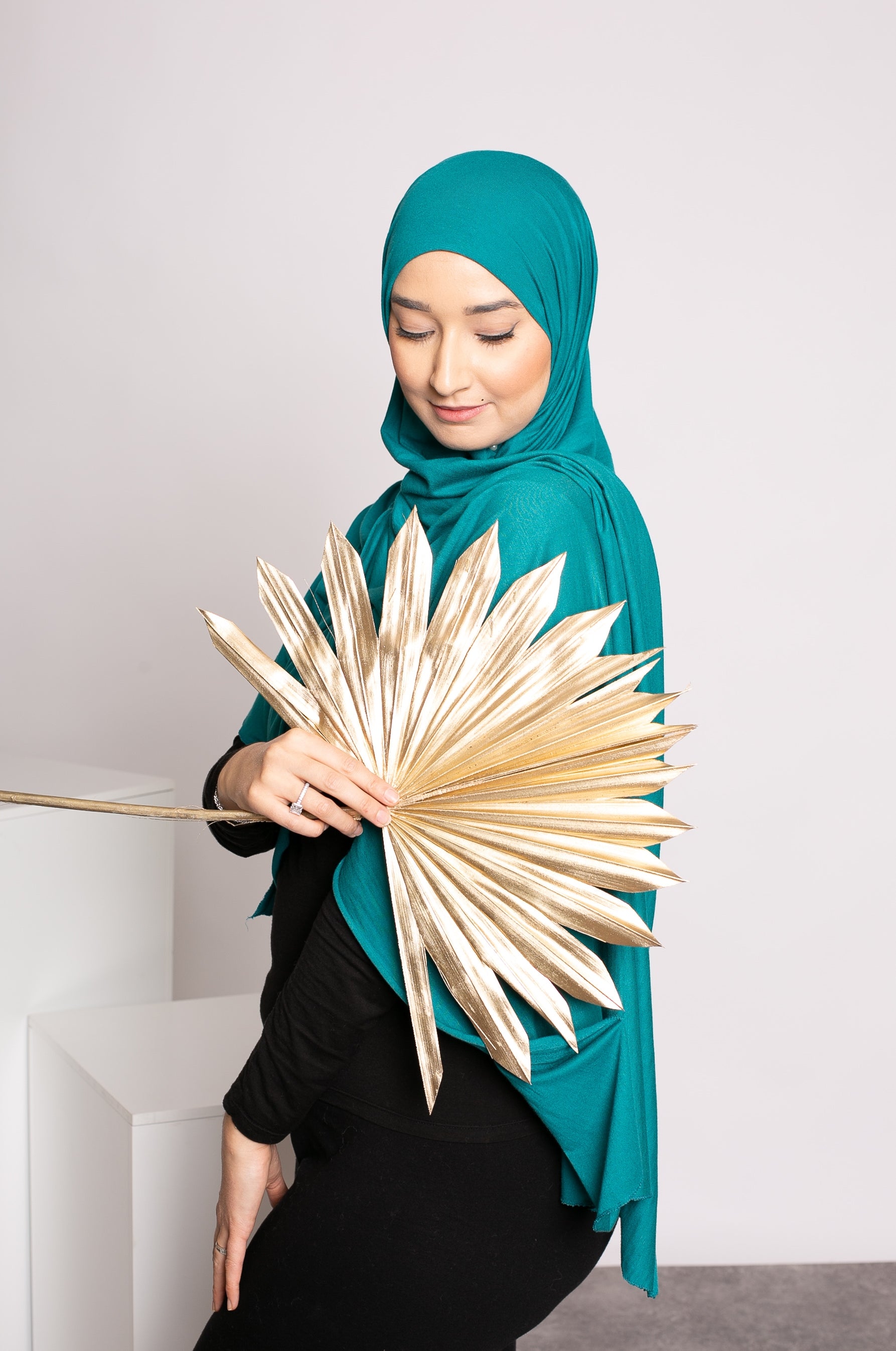 Hijab jersey soft vert émeraude