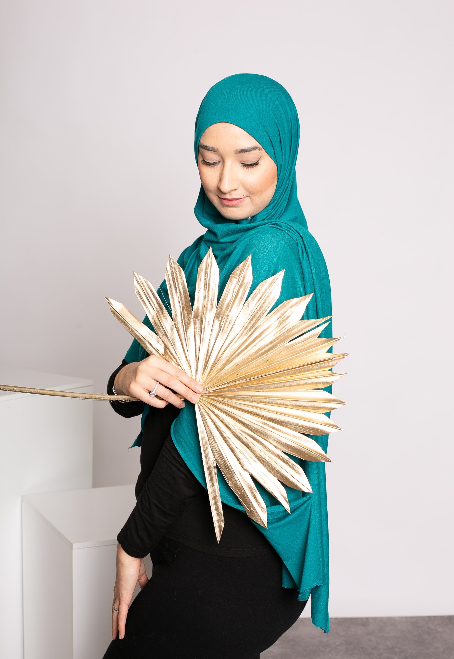 Hijab jersey soft vert émeraude