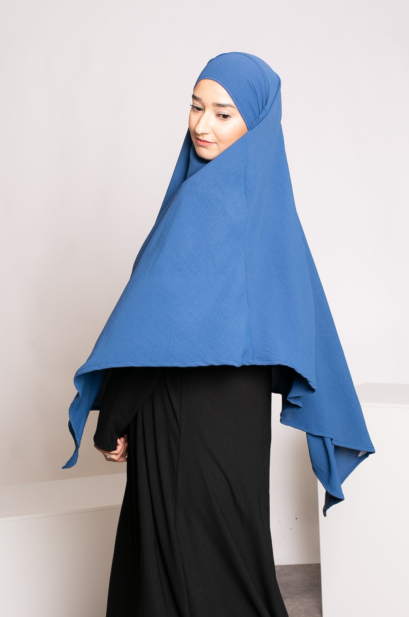 Khimar pointu jazz bleu