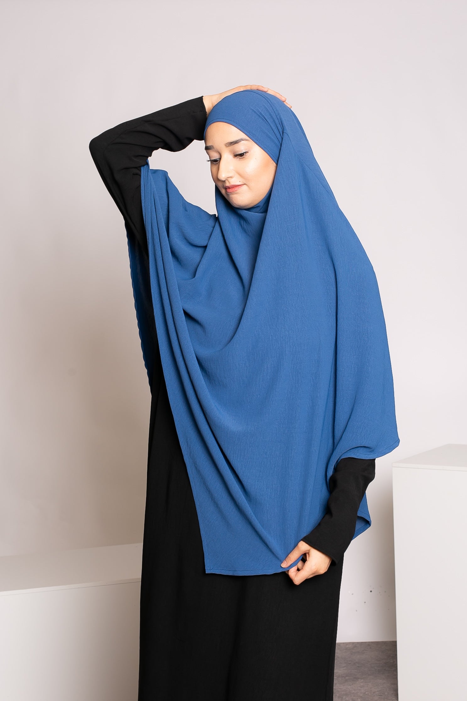 Khimar pointu jazz bleu