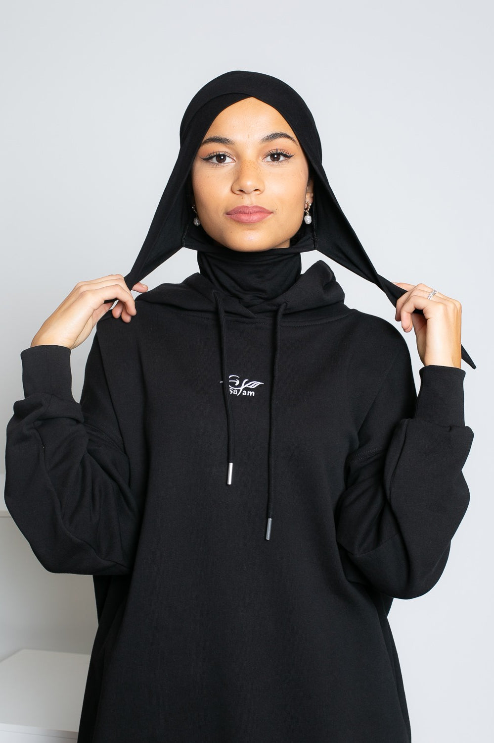 cagoule à nouer croisé noir