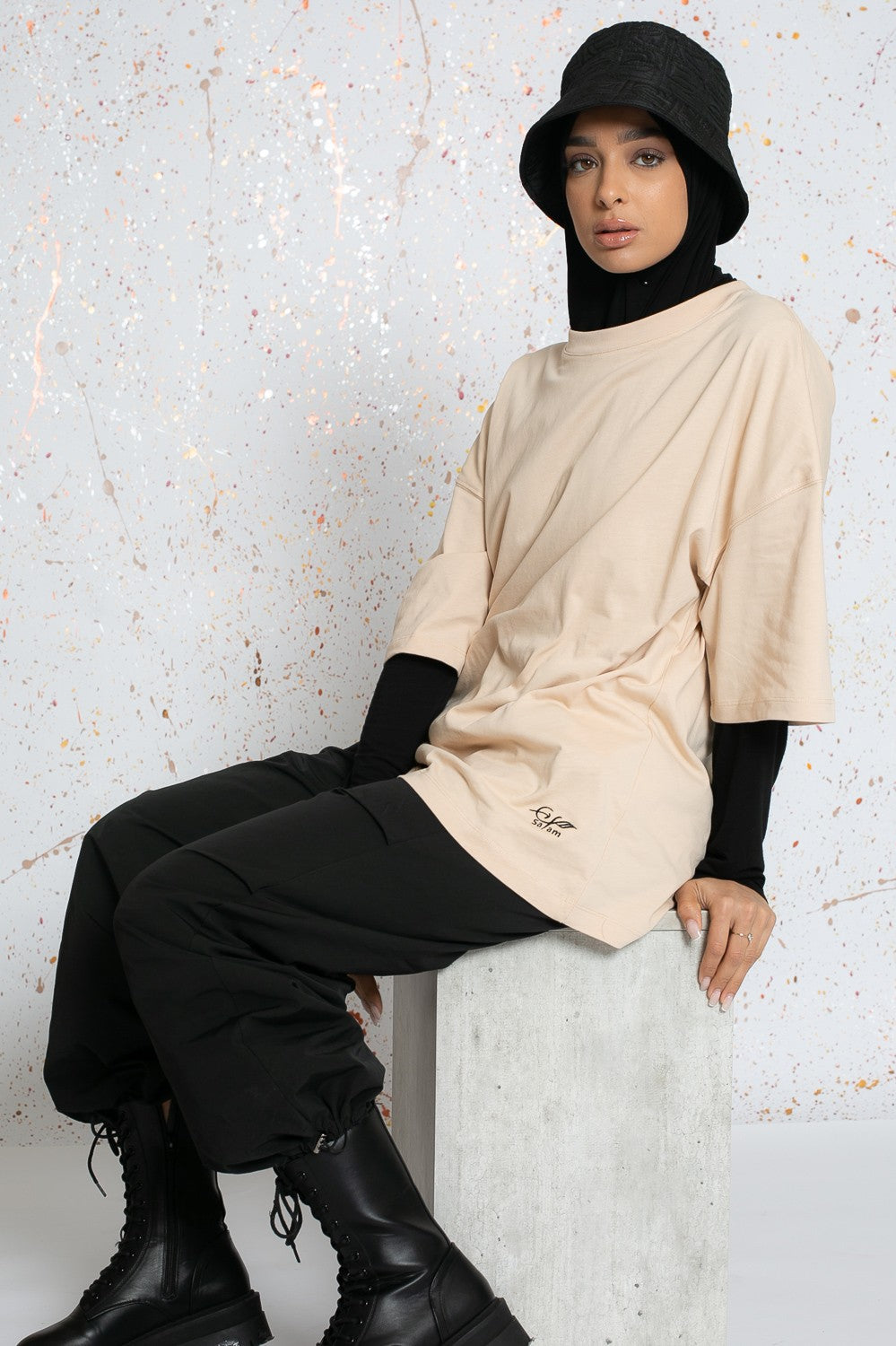 Tee shirt oversize sportswear pour jeune fille musulmane