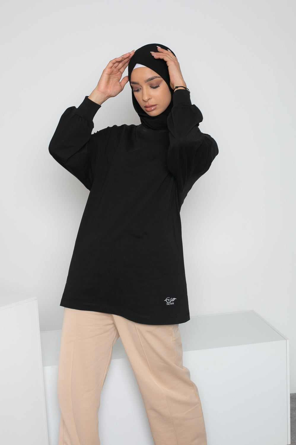 Tee shirt manche longue manche bouffante pour femme sportswear