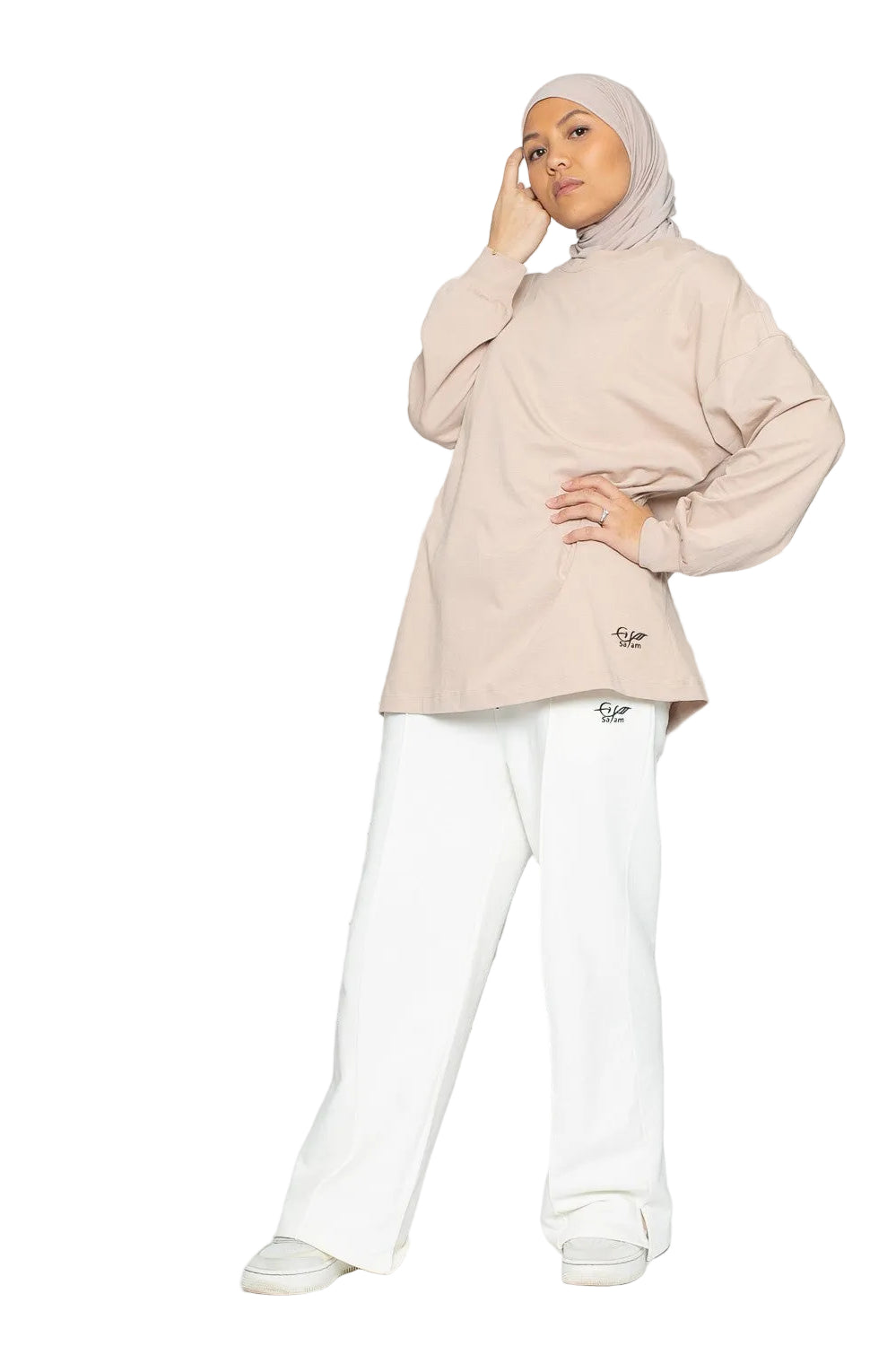 Haut large à manche longue et bouffante pour femme collection sportswear