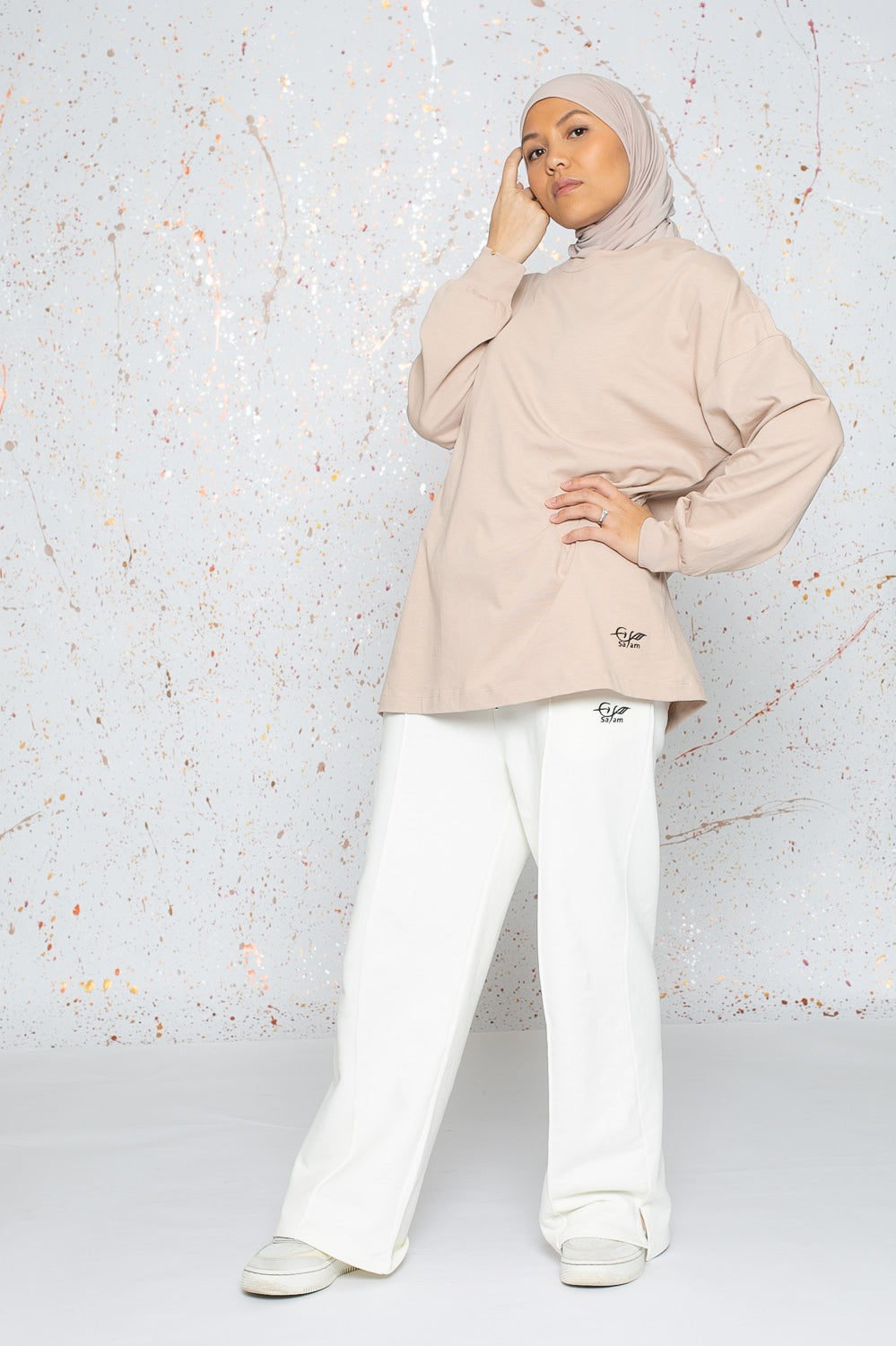 Haut large à manche longue et bouffante pour femme collection sportswear