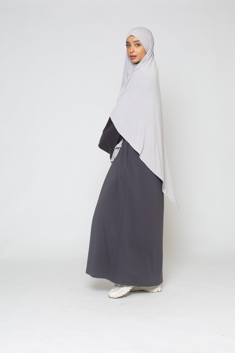 Khimar premium sandy gris clair