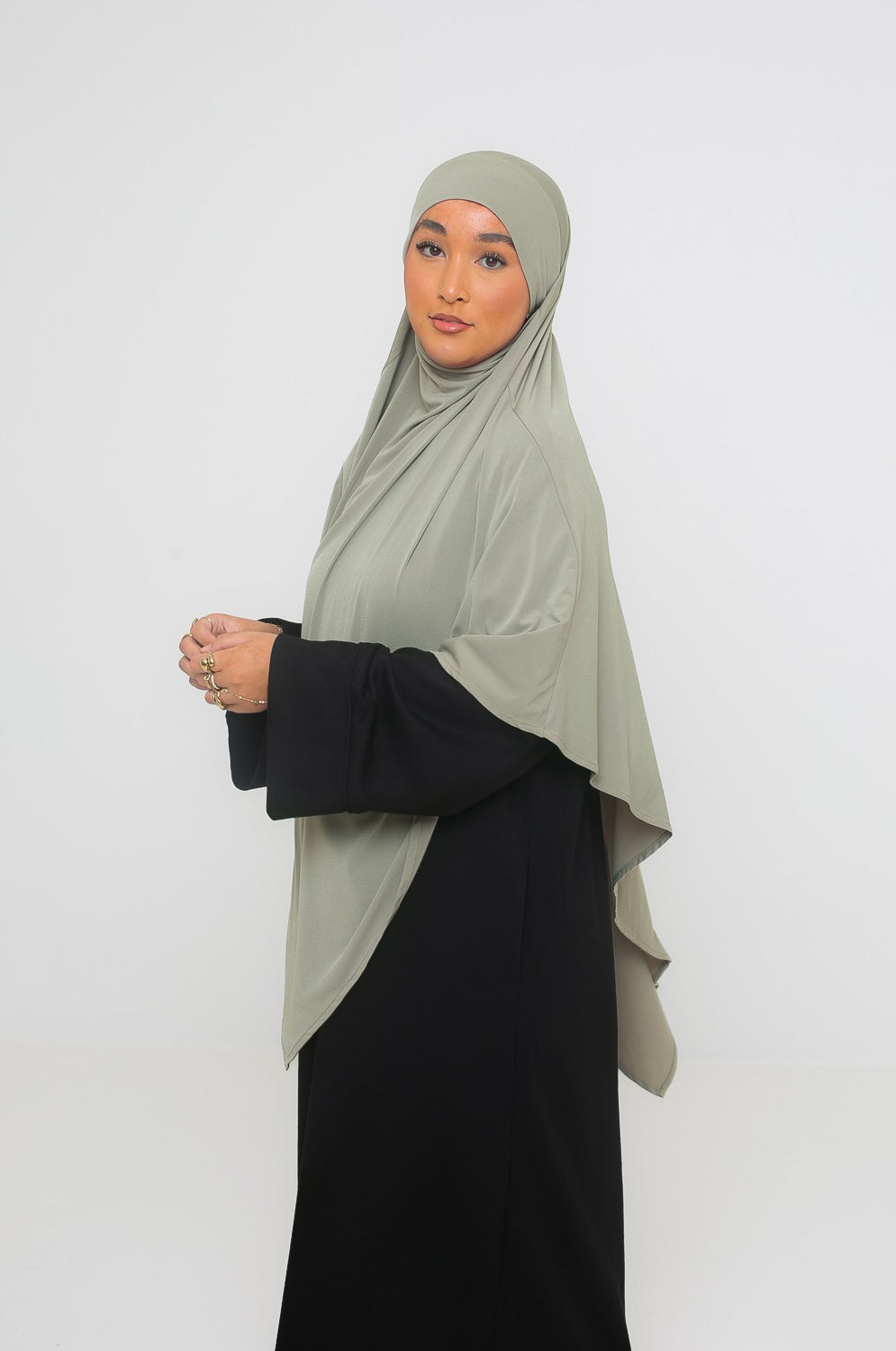 Khimar premium vert amande