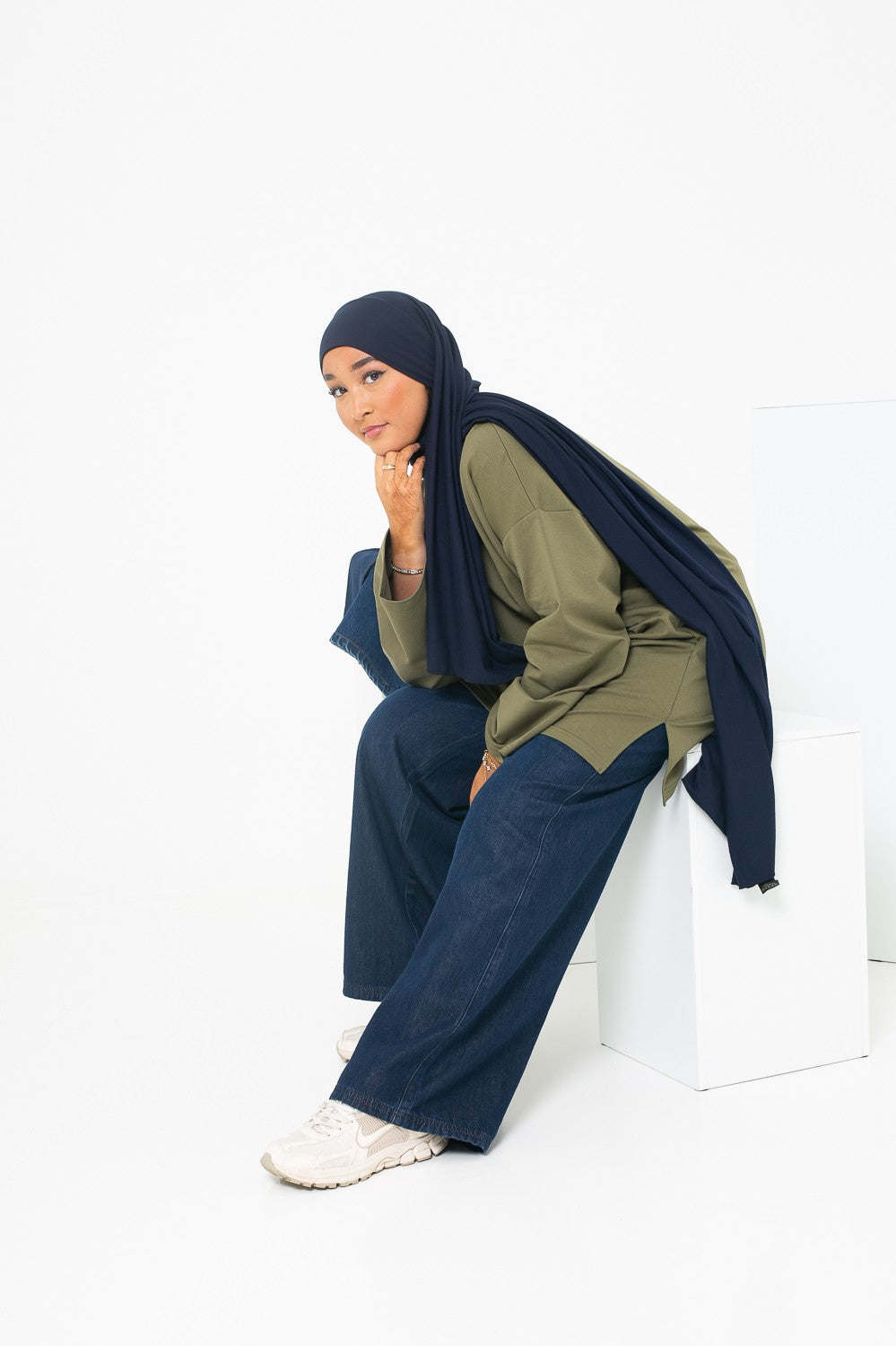 Jean loose pour femme musulmane. Marque Salam.