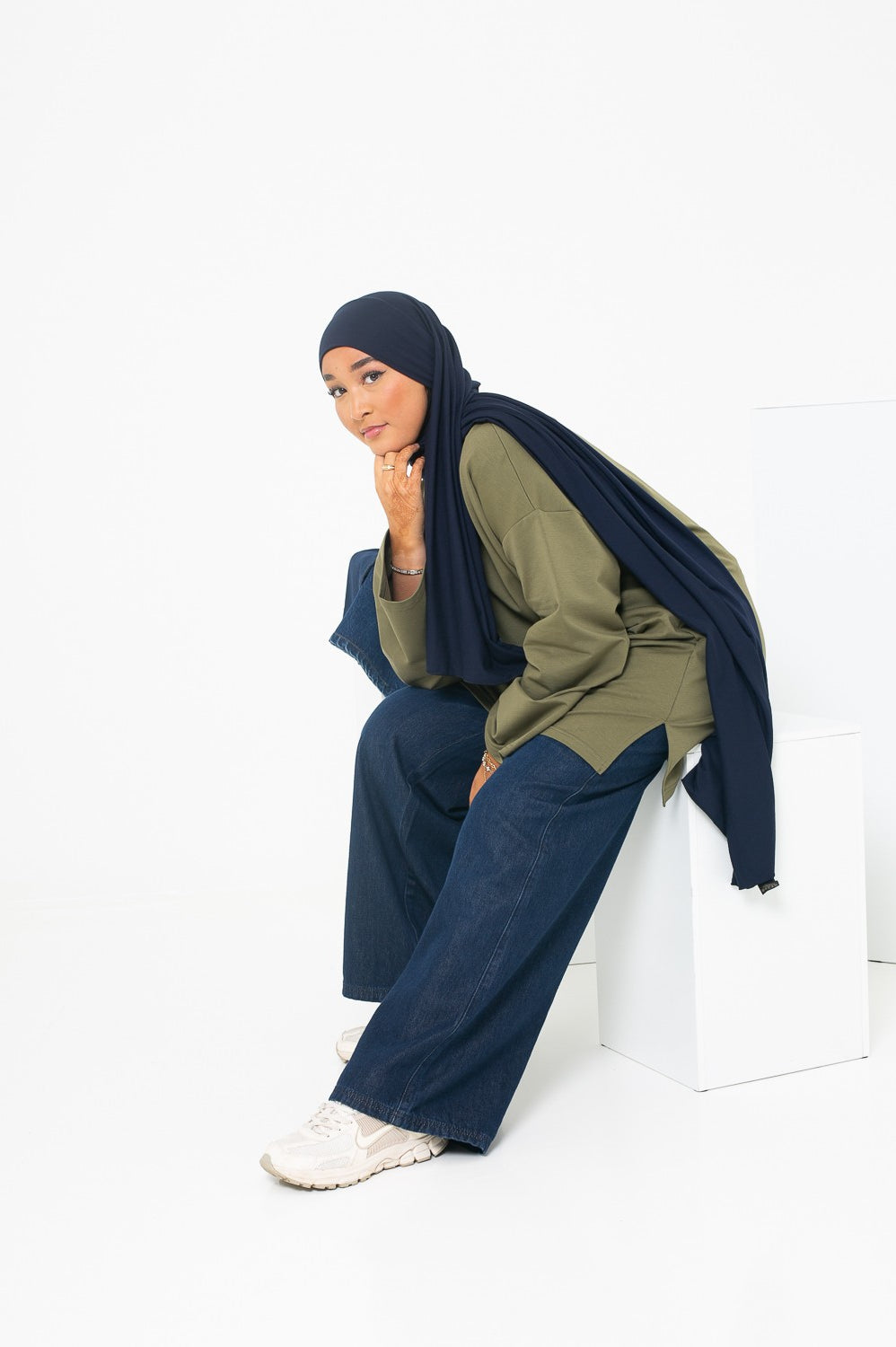 Jean loose pour femme musulmane. Marque Salam.