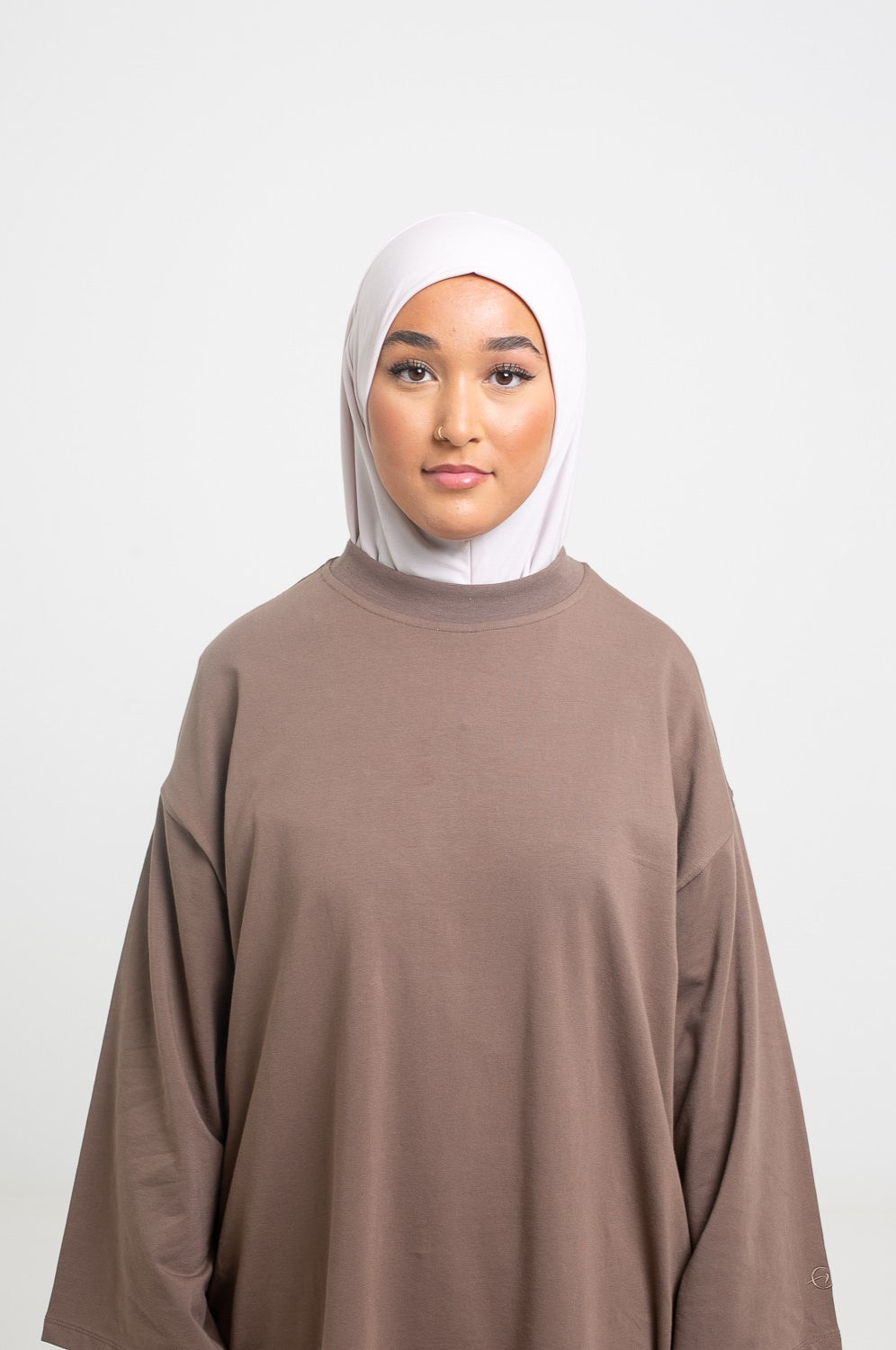 Hijab cagoule zip nude pour femme musulmane