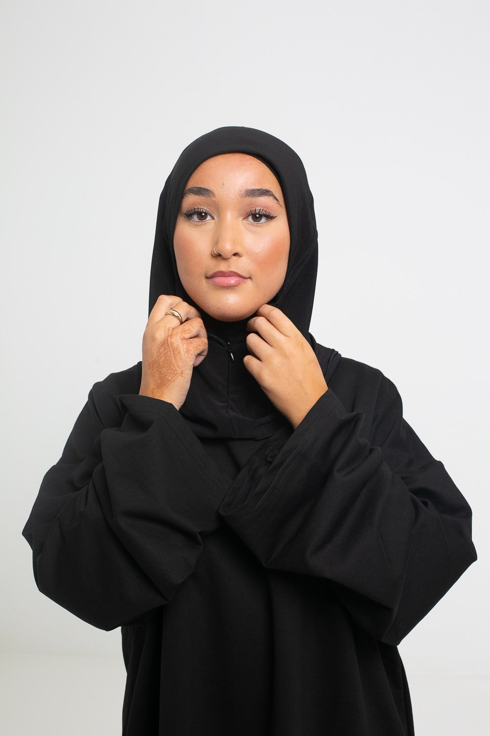 Hijab cagoule zip sport jersey premium