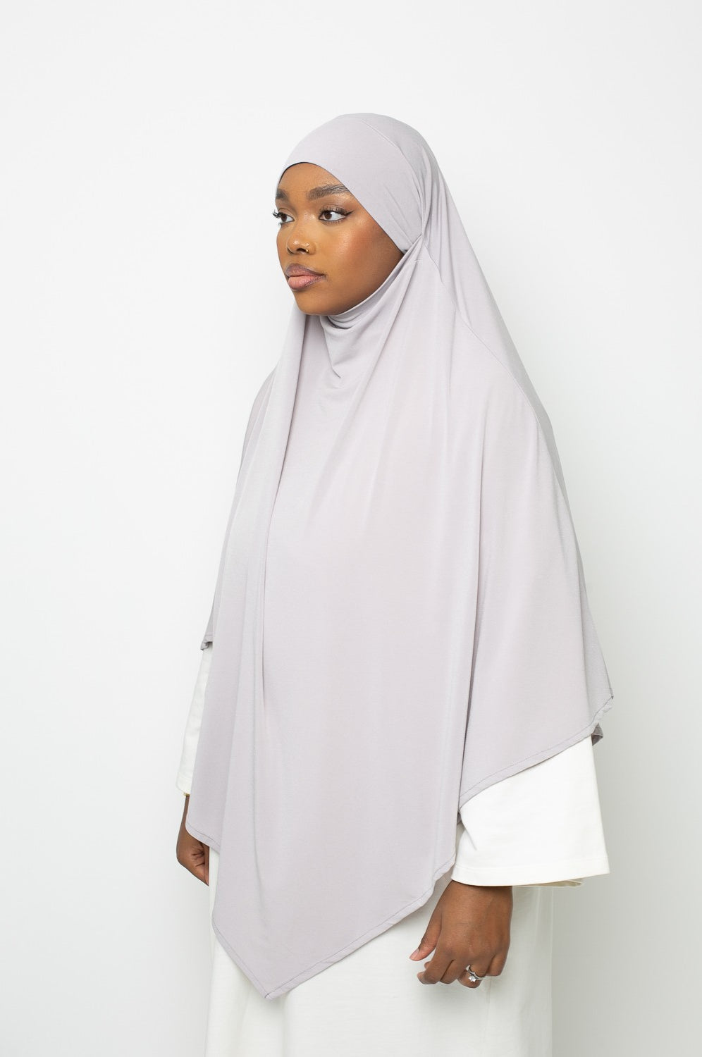 Khimar premium sandy gris clair