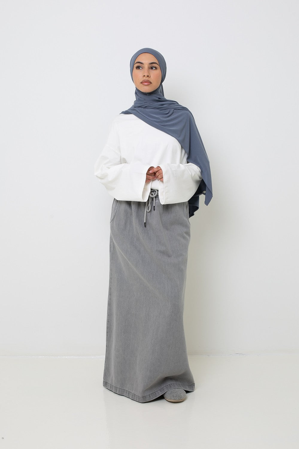 Jupe jean ample pour femme musulmane