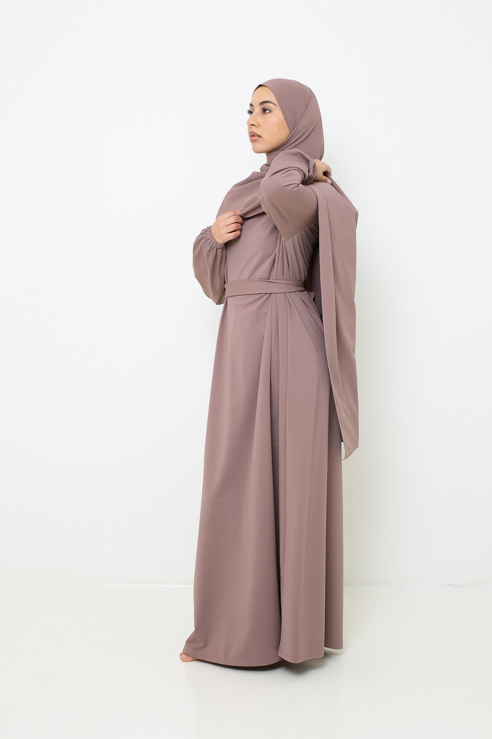 Robe burkini taupe pour femme musulmane
