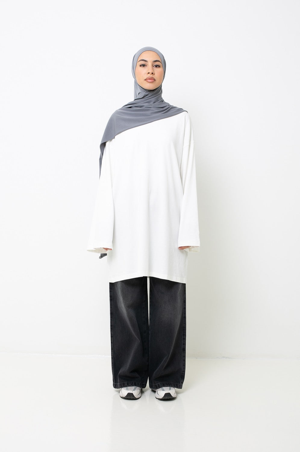 Maxi t-shirt blanc cassé