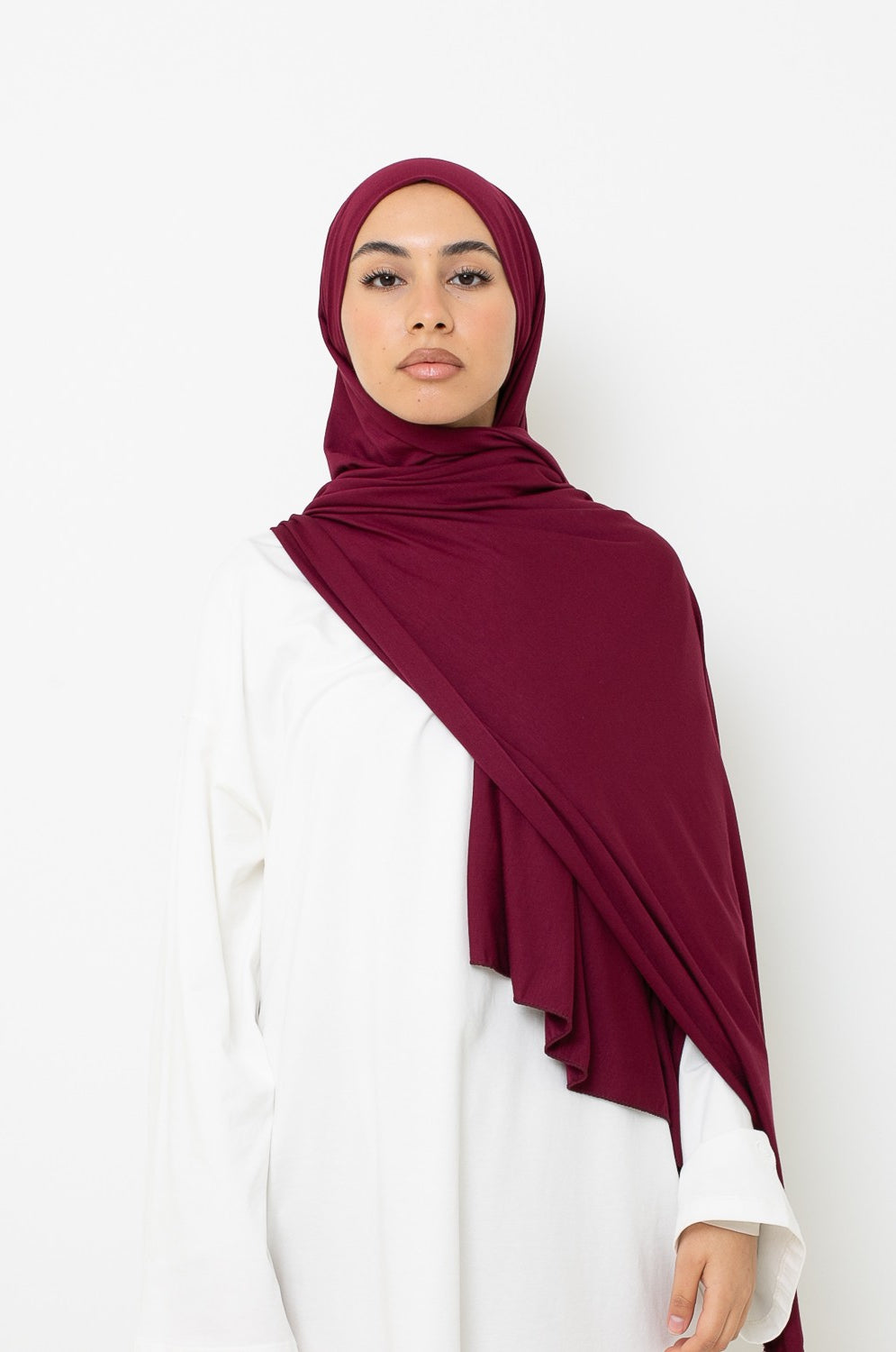 hijab jersey prêt à nouer burgundy