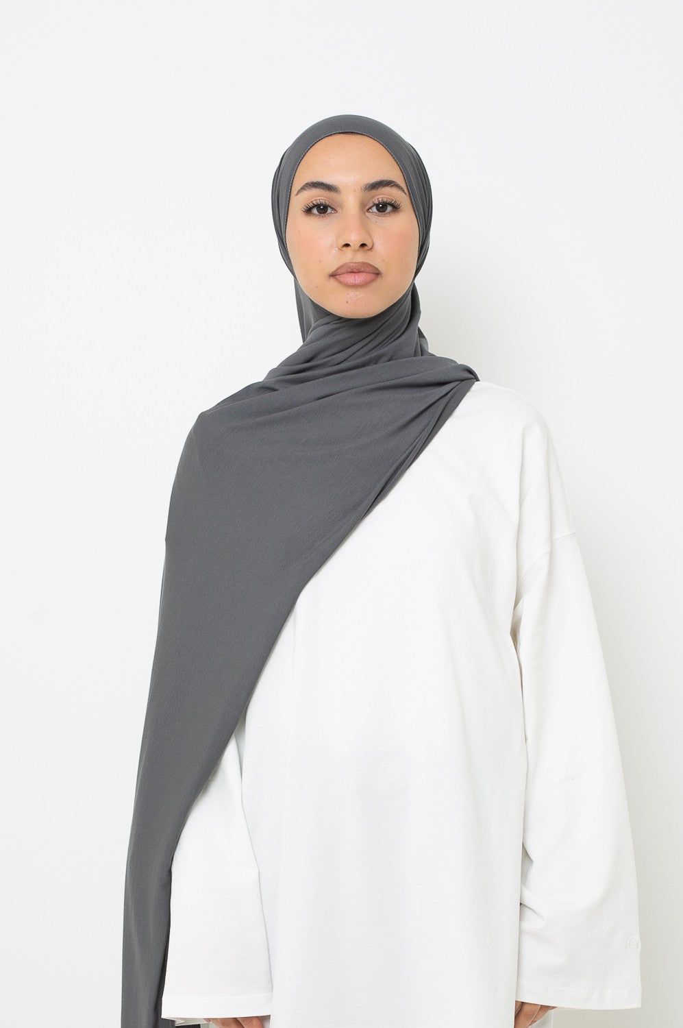 Hijab Jersey premium gris fonce