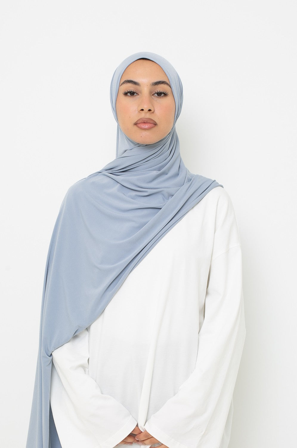 Hijab jersey premium bleu gris