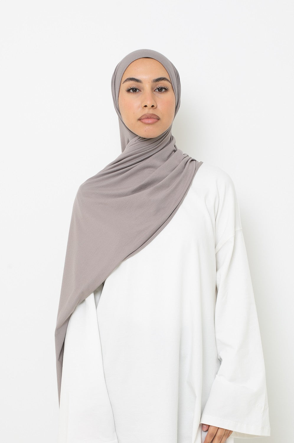 Hijab jersey coton viscose taupe