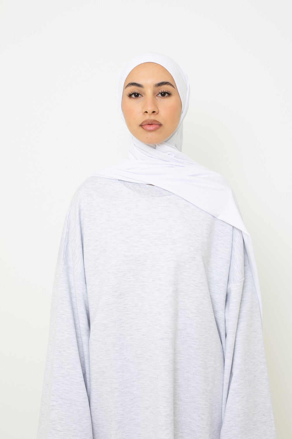 Hijab jersey coton prêt à nouer blanc