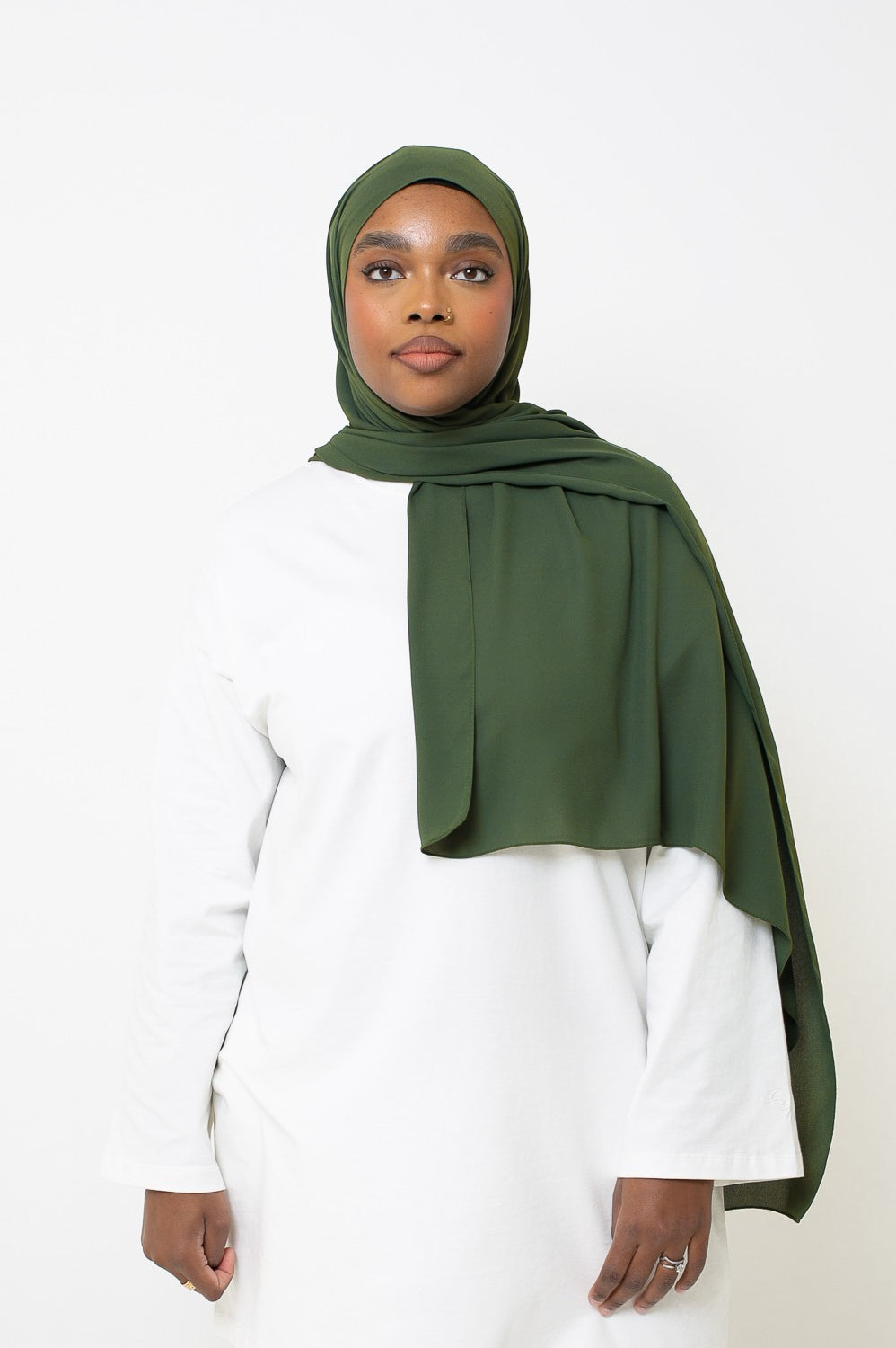 Hijab mousseline kaki