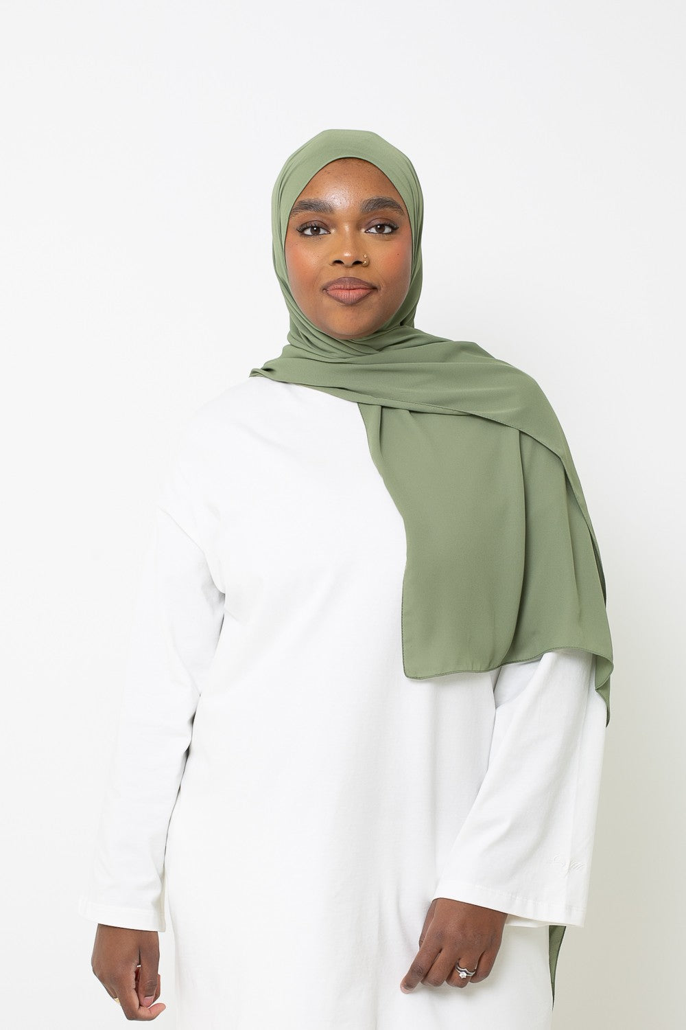 Hijab mousseline olive