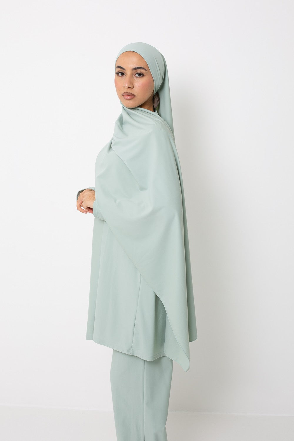 Hijab burkini prêt à nouer vert eau