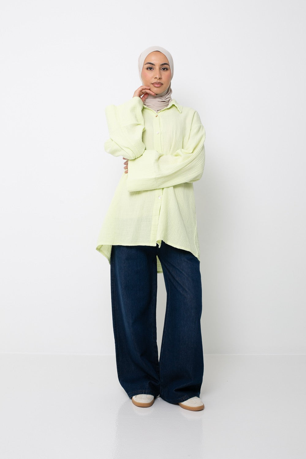 Chemise ample en gaz de coton pour printemps été. Boutique prêt à porter pour femme musulmane.