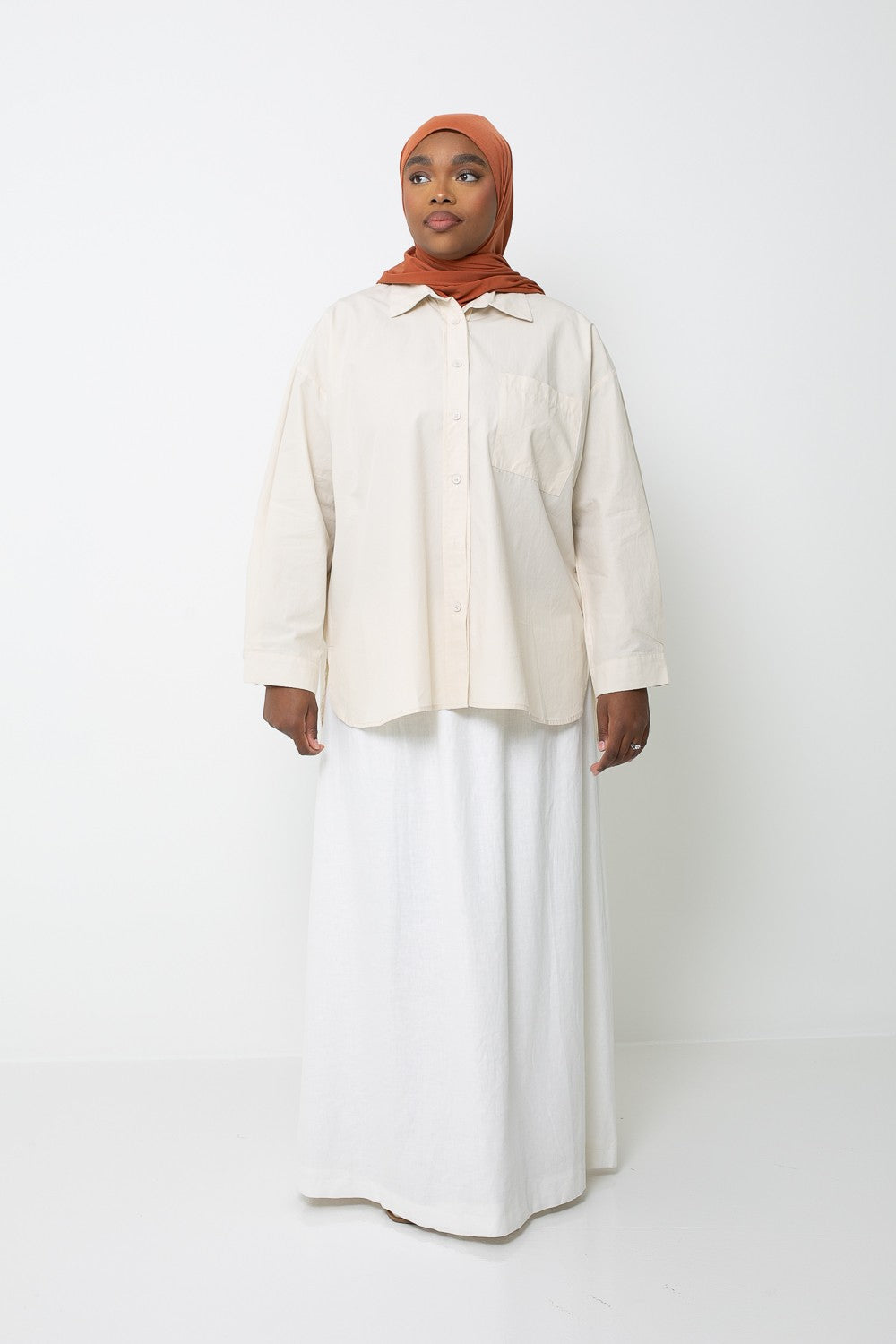 Chemise coton premium ample pour femme musulmane. Boutique prêt à porter modeste et moderne.