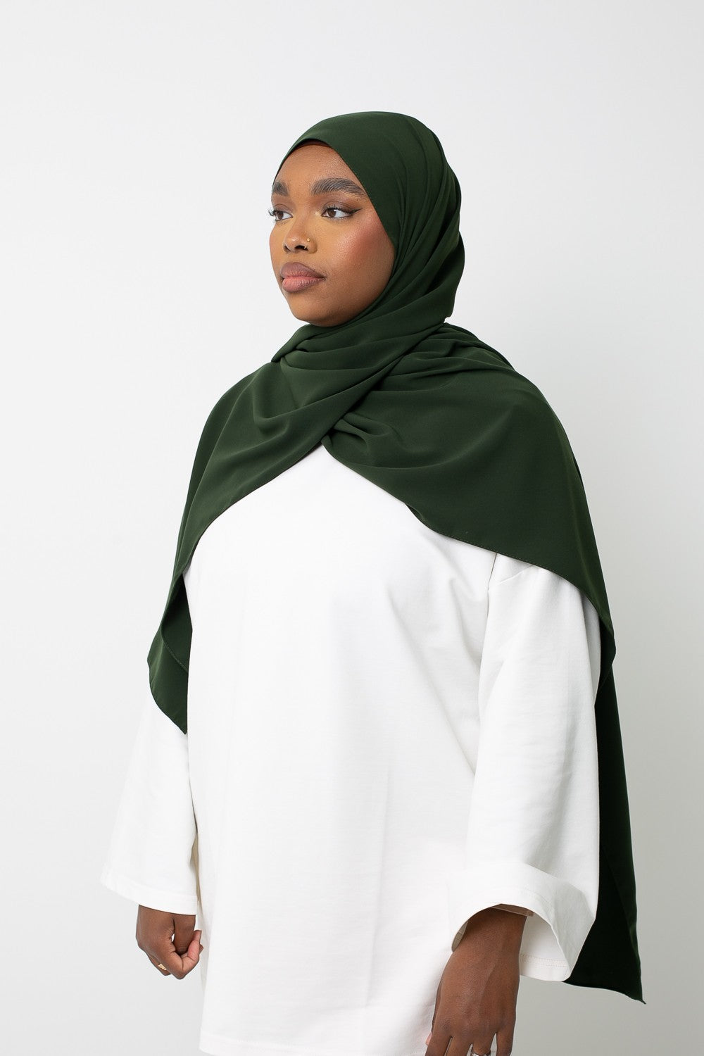 Hijab soie de Médine kaki boutique musulmane