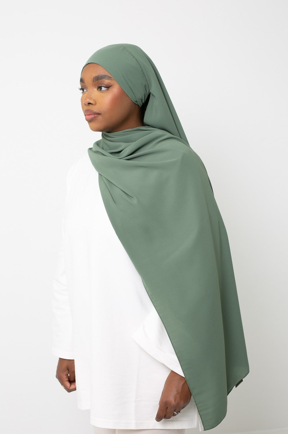 Hijab soie de Médine vert à nouer