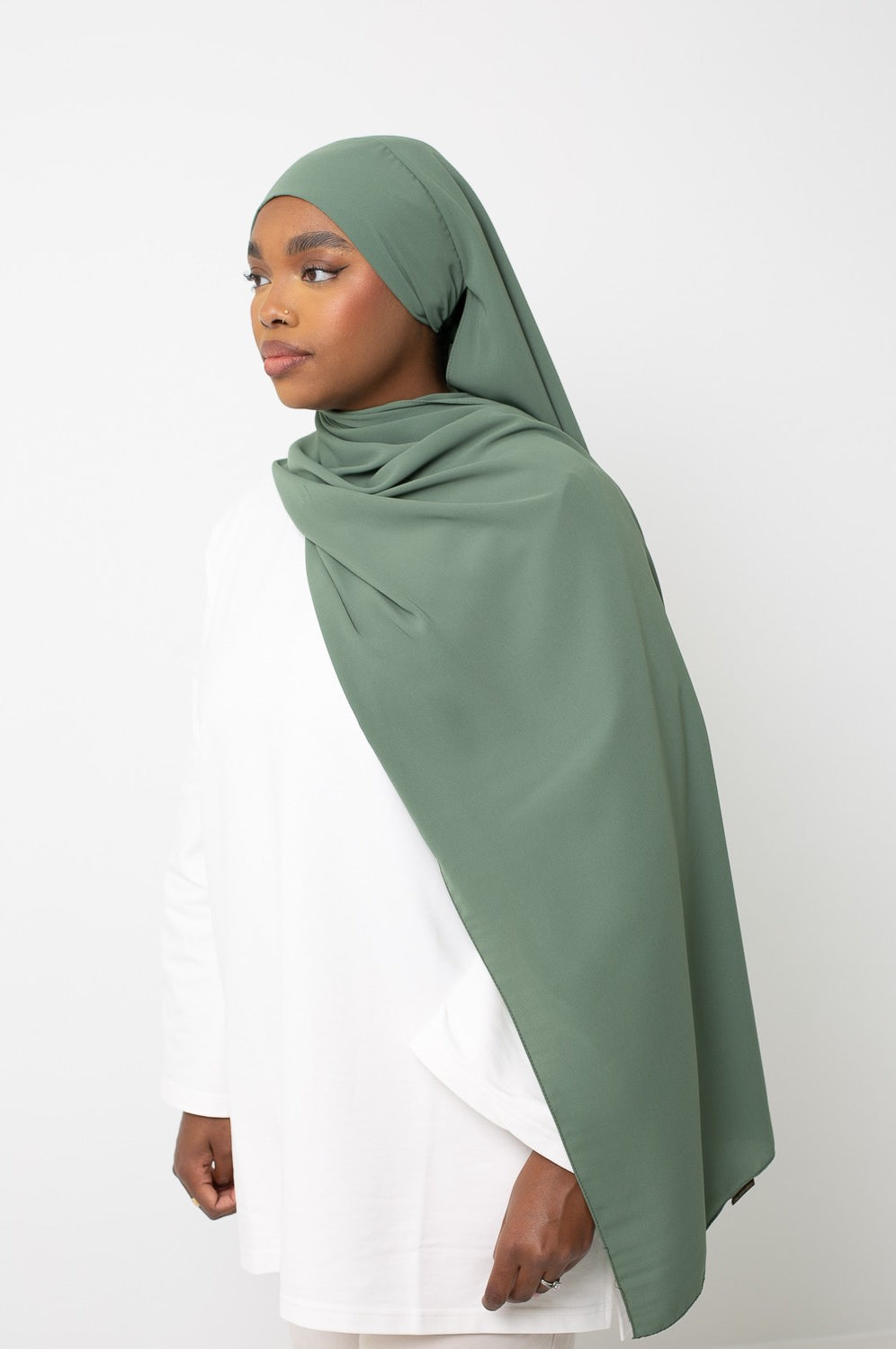 Hijab soie de Médine vert à nouer