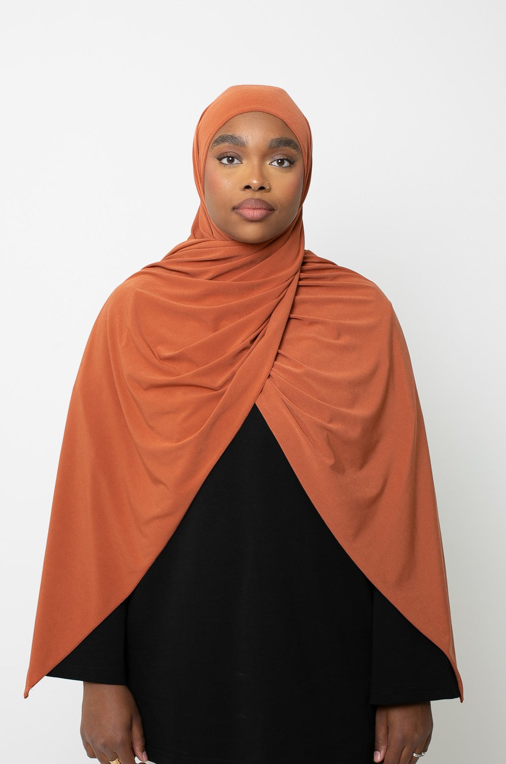 Hijab jersey premium brique