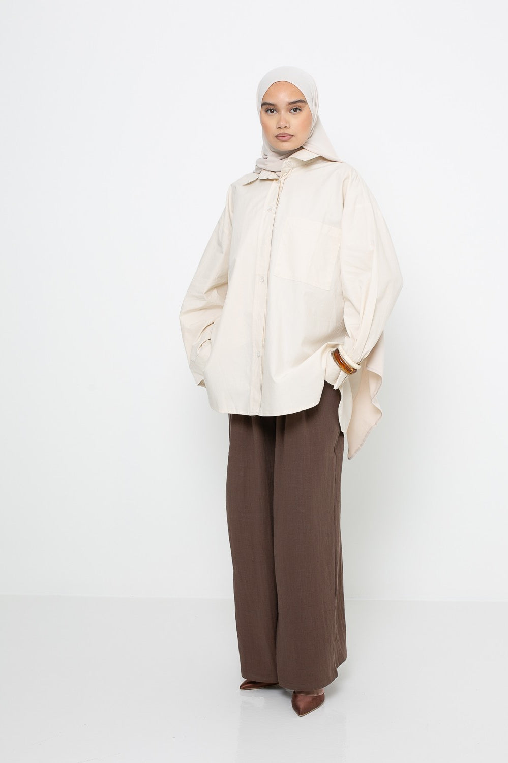 Chemise ample en coton pour femme musulmane