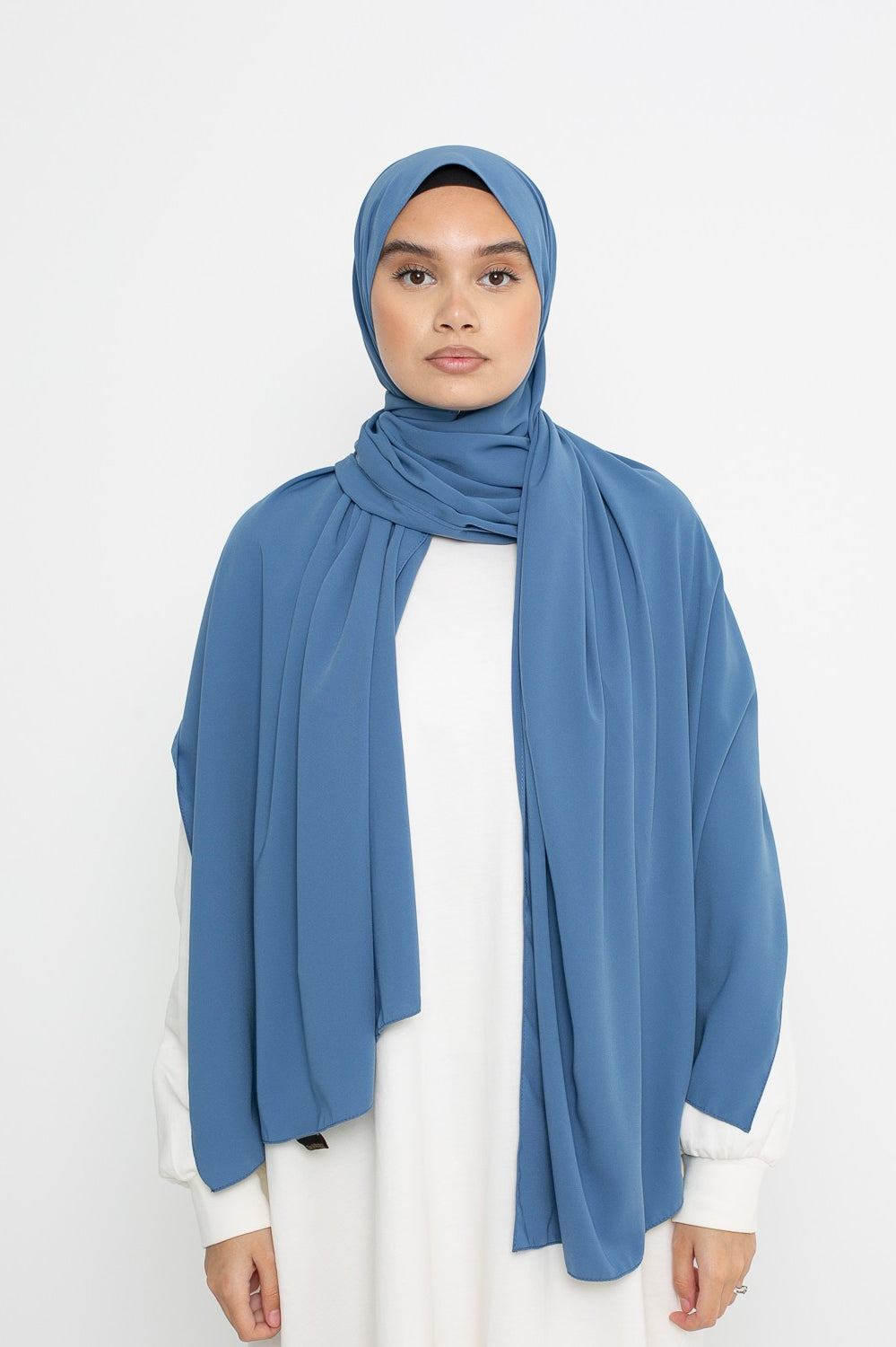 Hijab soie de Médine bleu
