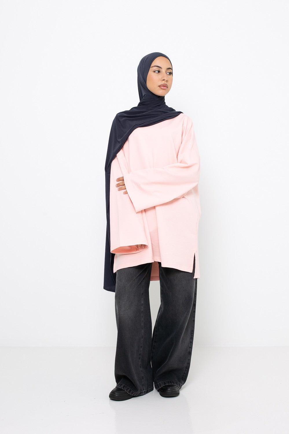 Haut ample coton blush pour femme modeste. Boutique hijab.