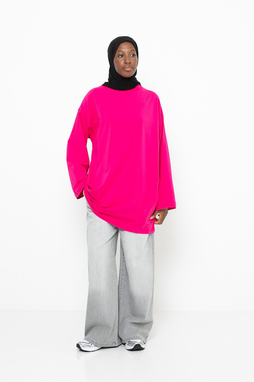 t-shirt long et large en coton pour femme modeste. Boutique hijab moderne.