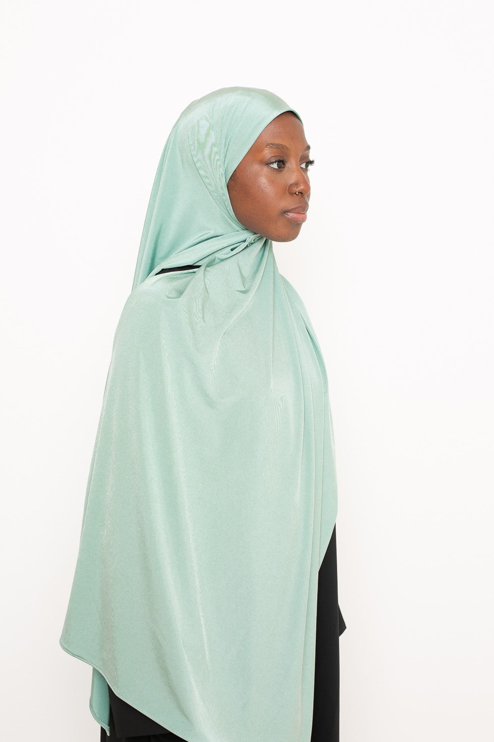 Hijab jersey satin premium vert eau