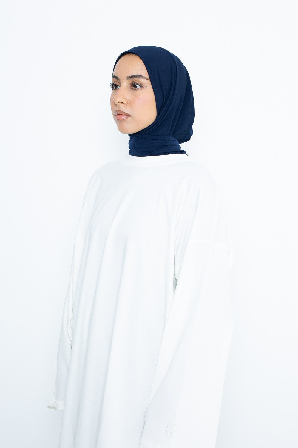 Hijab jersey premium enfilable avec pression