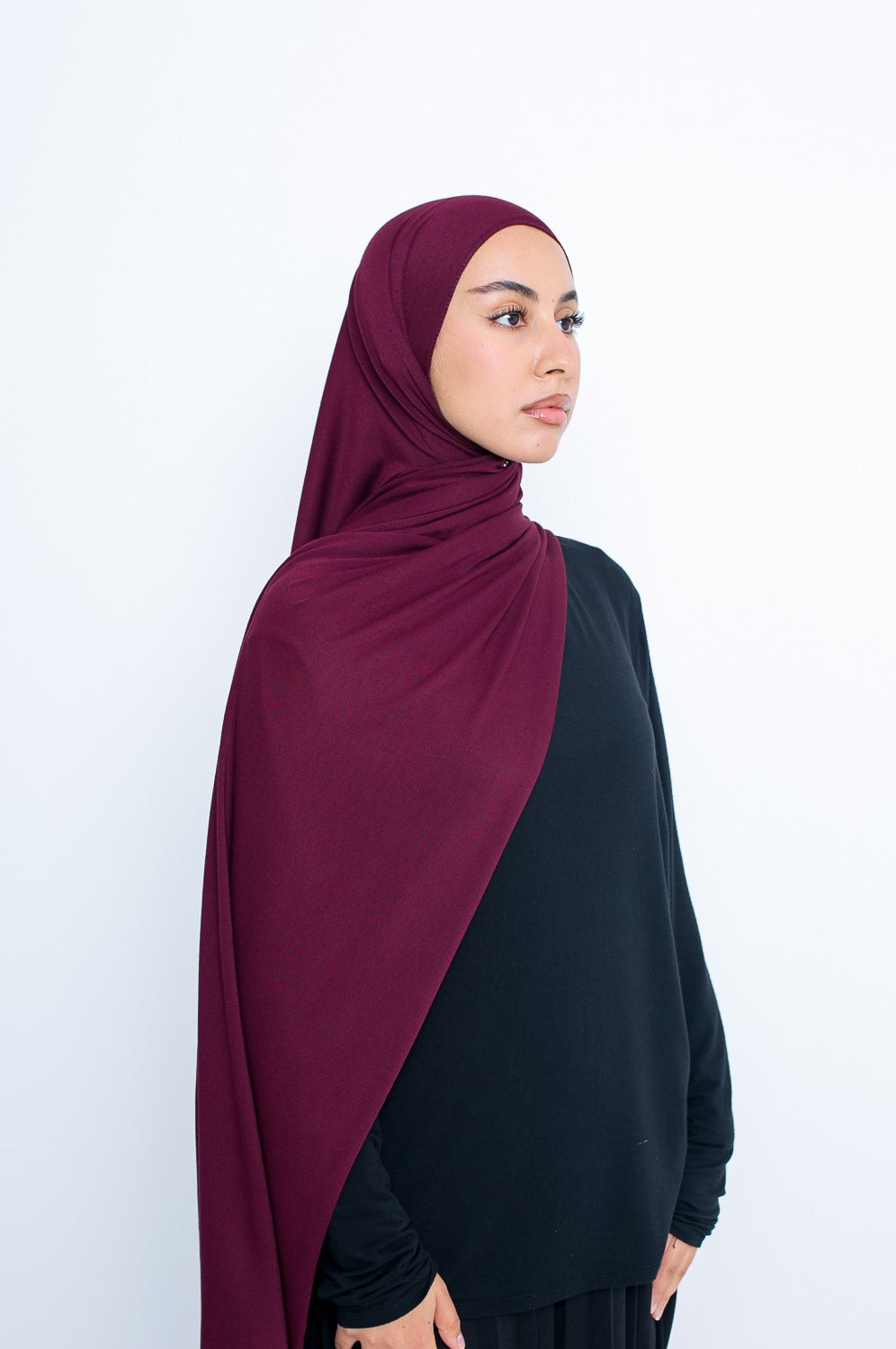 Hijab jersey lux soft Burgundy pour femme musulmane