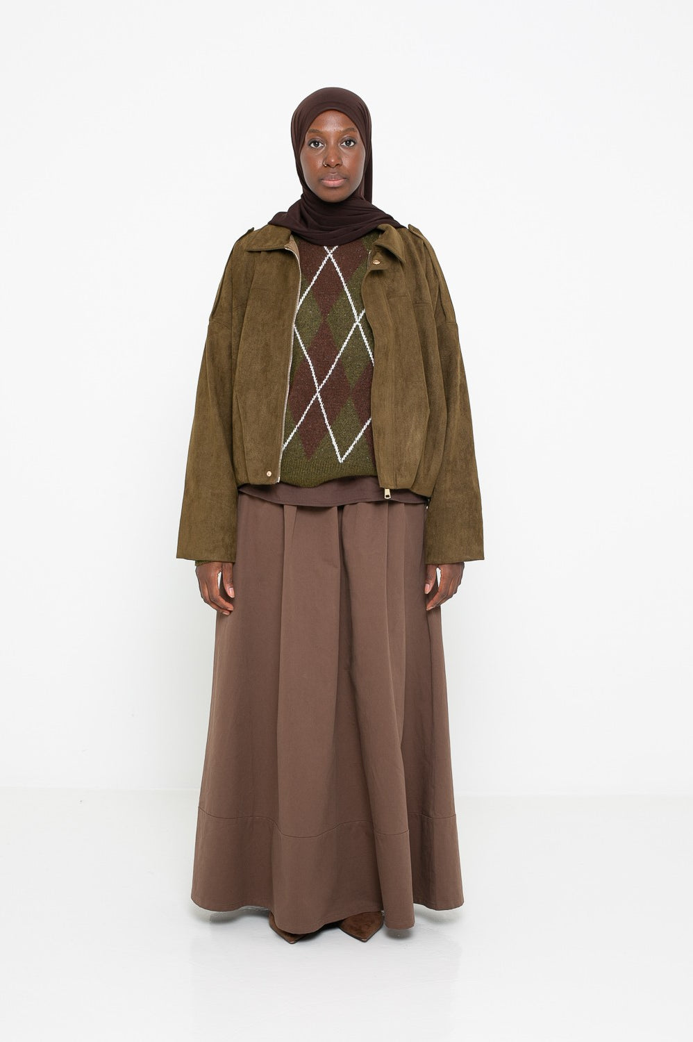 Veste ample en suédine pour femme musulmane mmoderne