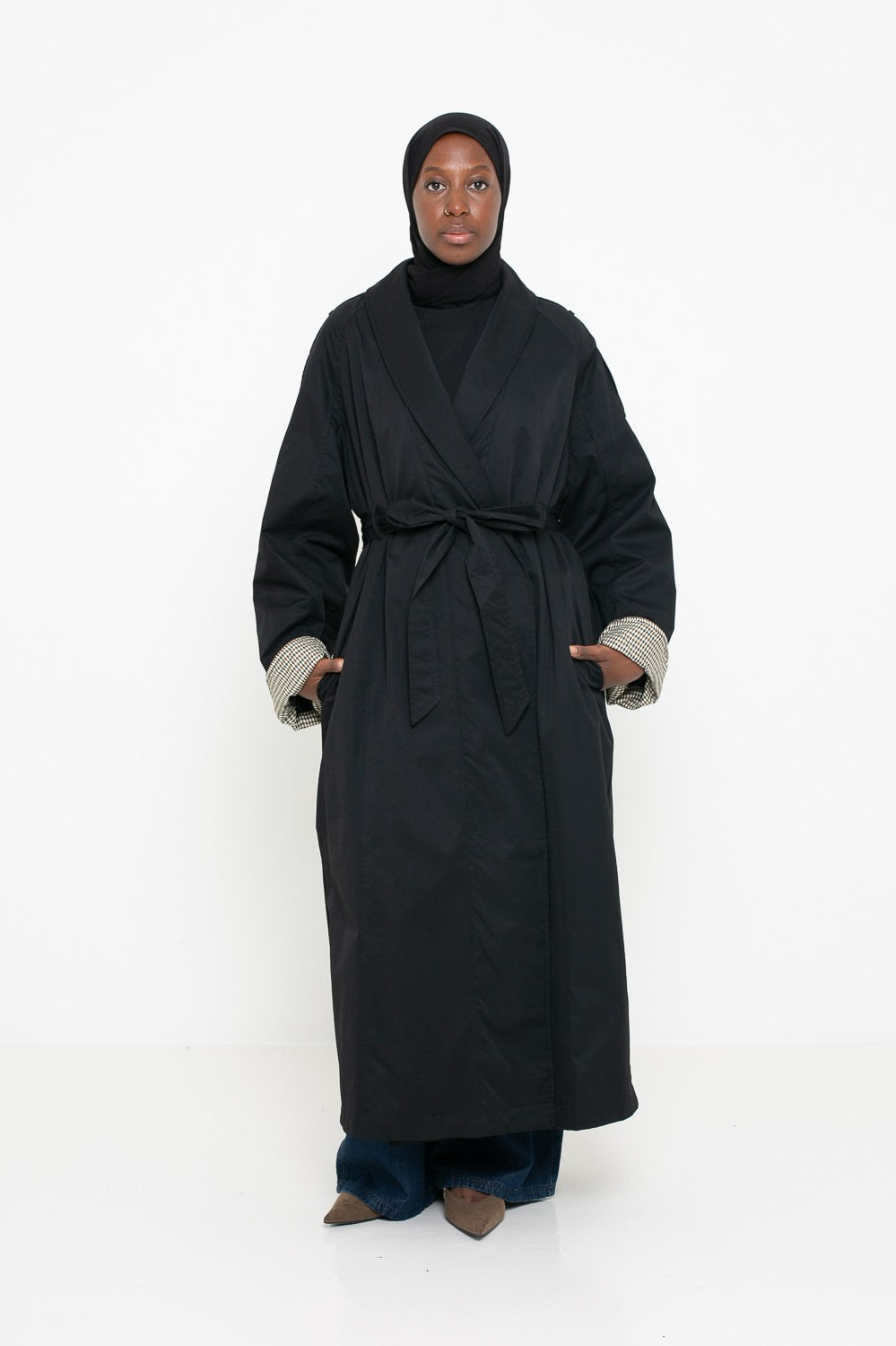 Trench long pour femme musulmane moderne et classe