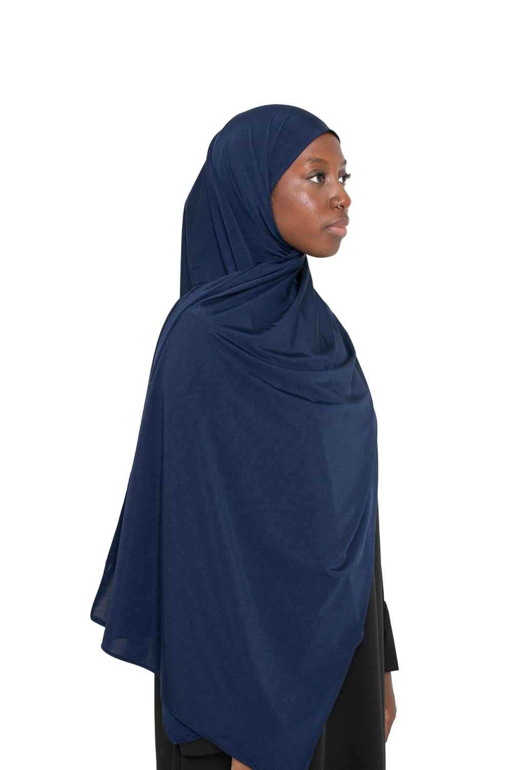 Hijab jersey satin bleu nuit