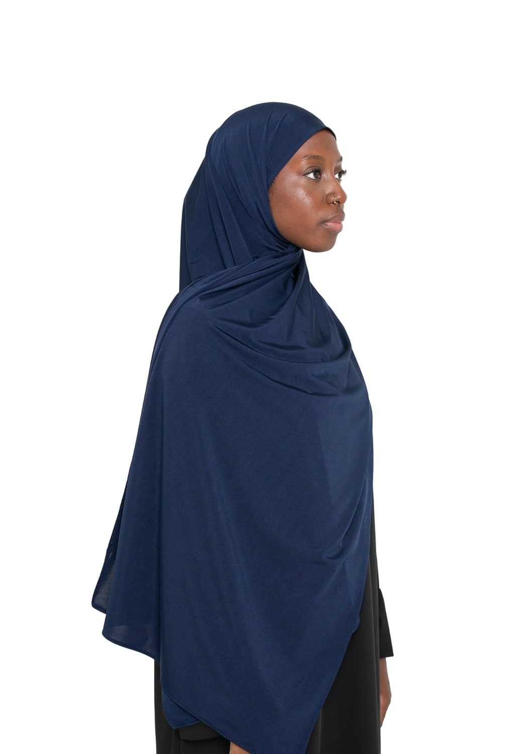 Hijab jersey satin bleu nuit