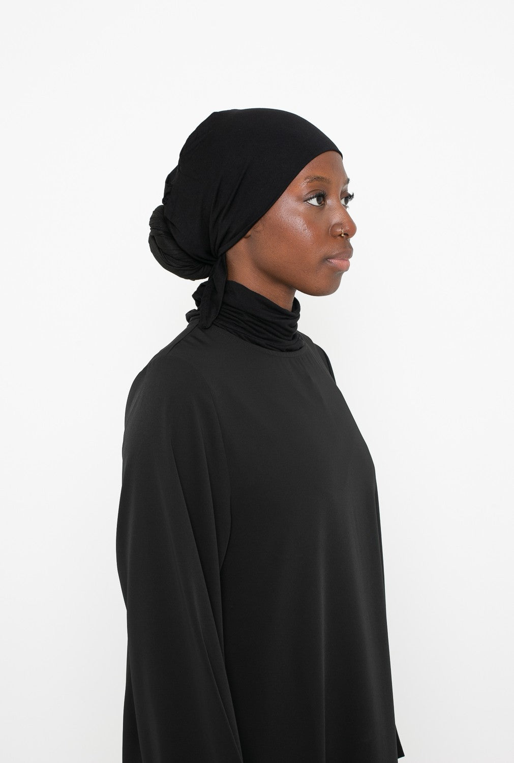 Bonnet à nouer jersey noir