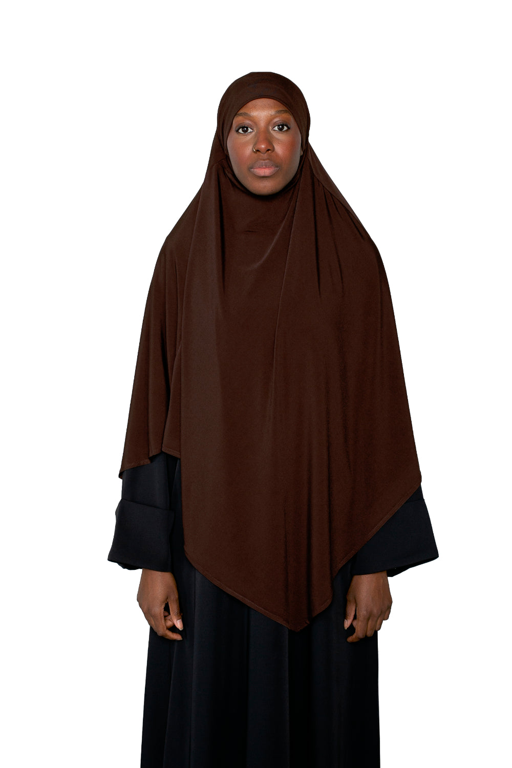 Khimar jersey premium dark brown