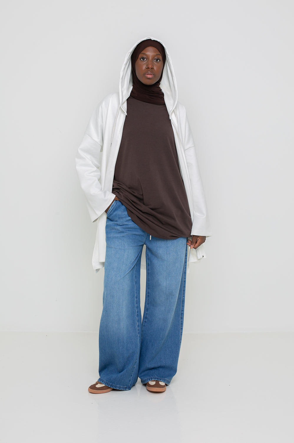 Jean loose blue ample taille élastique pour femme