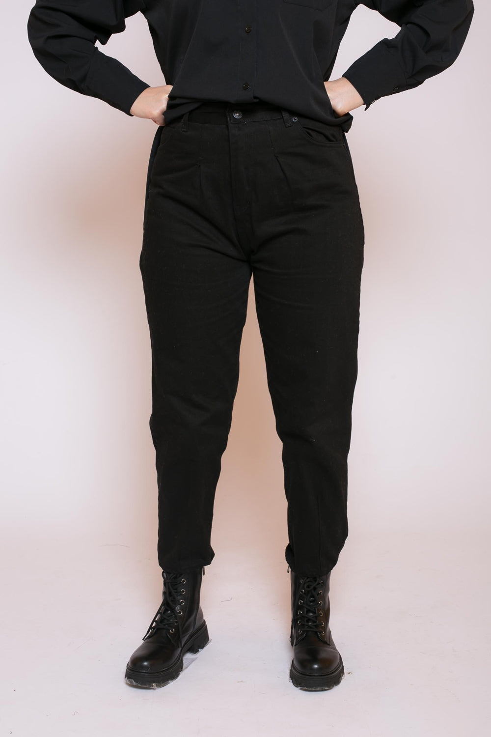 Jeans slouchy noir pour femme boutique hijab pas cher